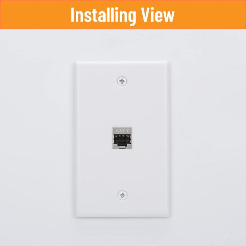 YOEMELY RJ45 Wall Plate 1 Port, (White,2 Pack), Cat7 Female to Female Metal Shielded Keystone Coupler, with Single Gang Low Voltage Mounting Bracket for Cat5, Cat5e, Cat6, Cat6a, Cat7 Network Cables - Image 4
